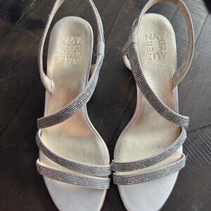 Naturalizer Women's Brenta Strappy Silver Dress Shoe